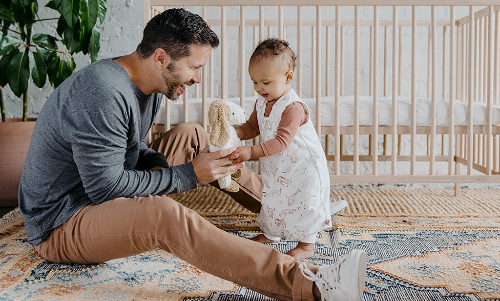 Baby and Dad playing